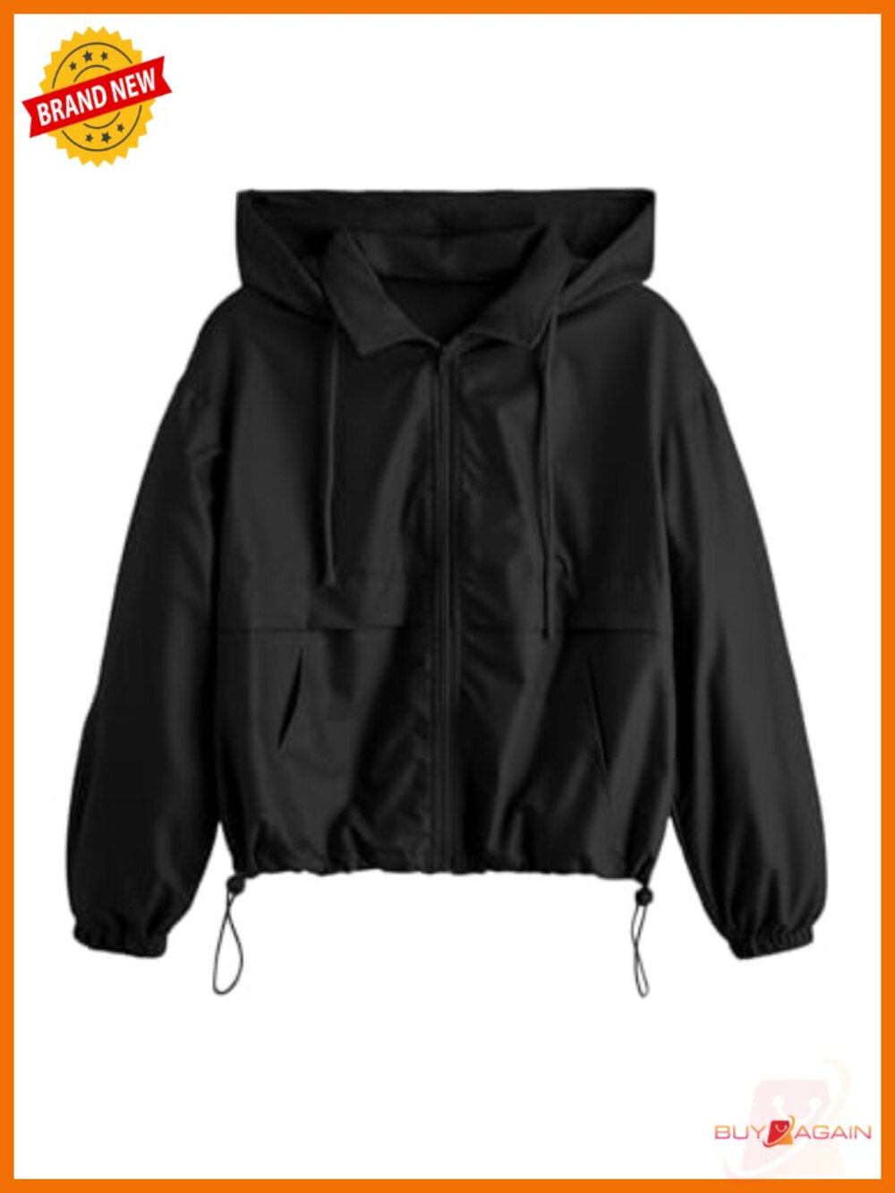 Women's Windbreaker Jacket Zip Up Hoodie with Pockets